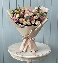 Букет цветов из:  Розы и Лизиантусы в Жабкино