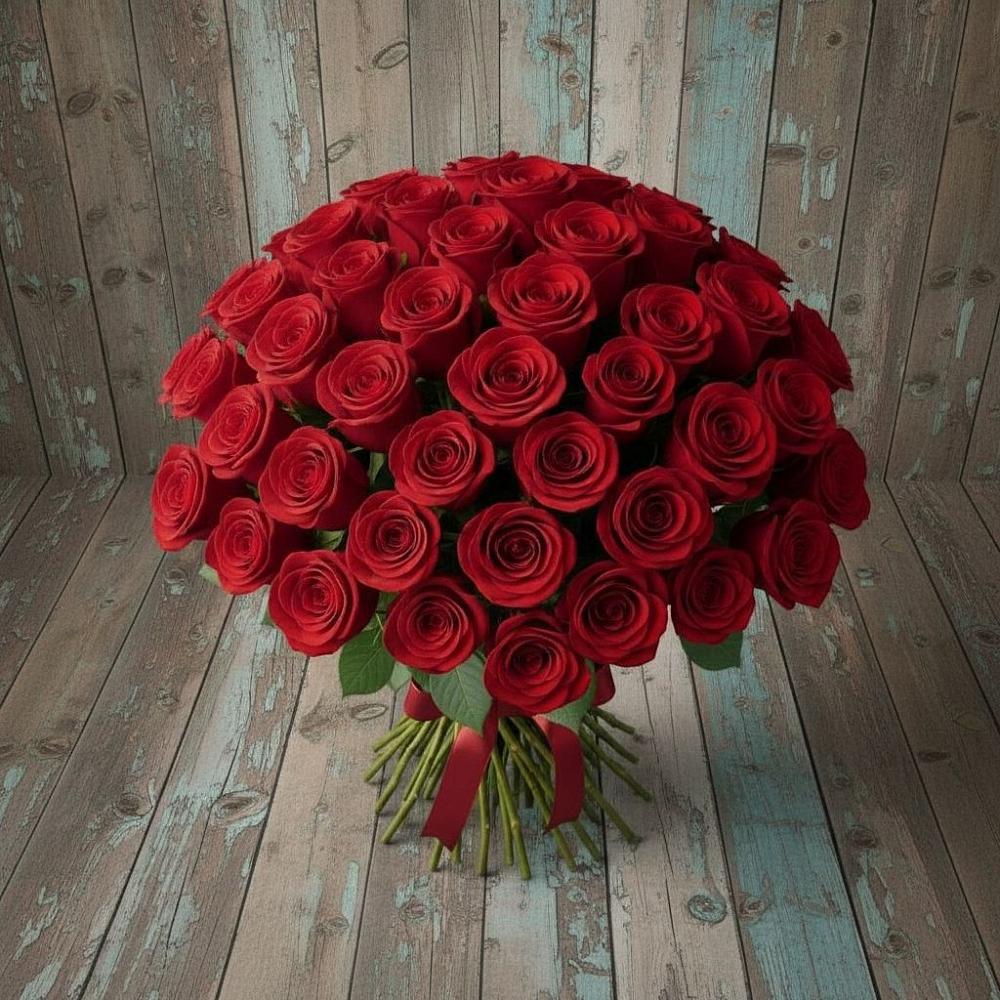 Букет 55 Красных роз Фридом в Жабкино