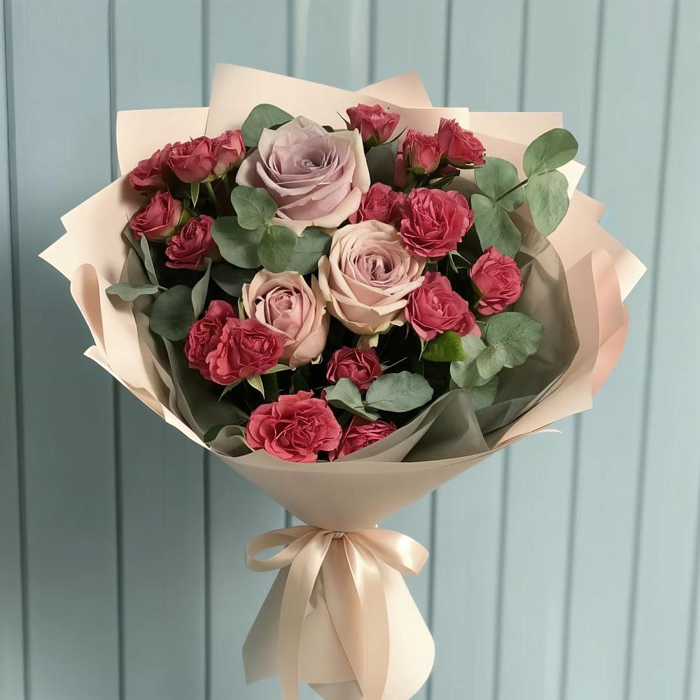 Букет цветов из: Гвоздики и Розы в Жабкино