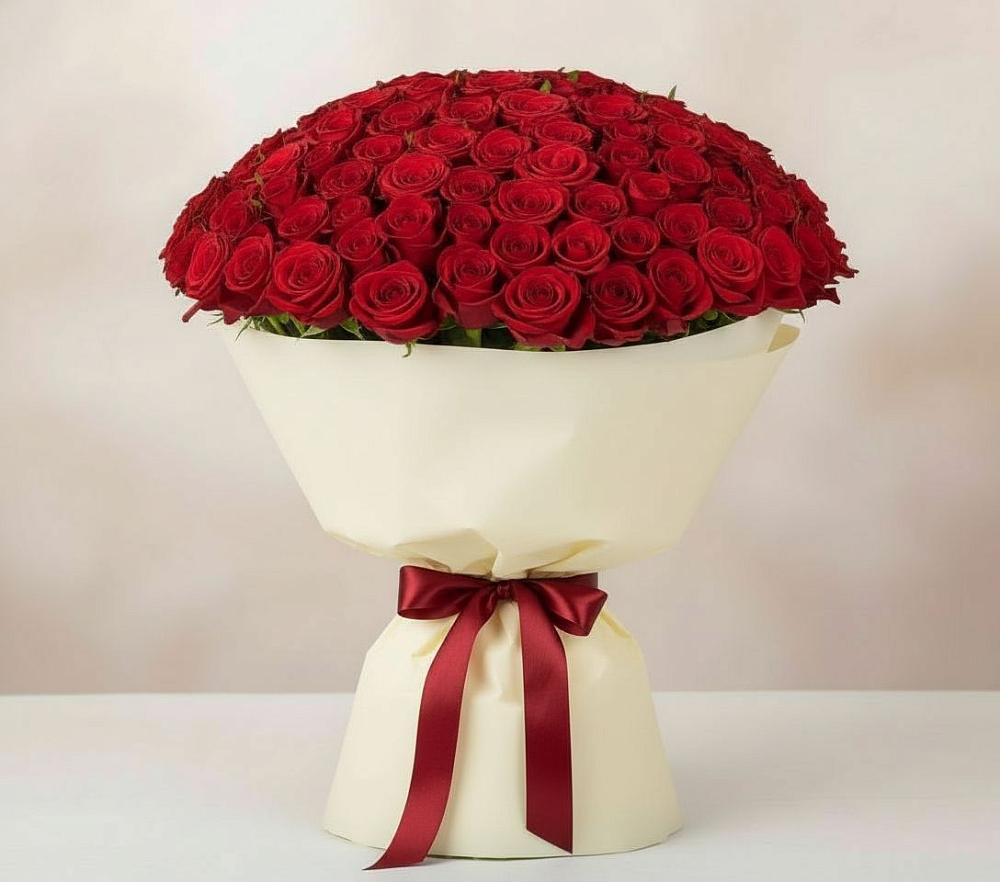 Букет 101 Красная роза Милано в Жабкино
