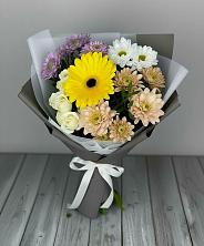 Букет цветов из:  Розы, Герберы и Хризантемы в Жабкино