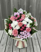 Букет цветов из:  Альстромерии, Гвоздики, Розы и Хризантемы #REPLACE_PRED# Жабкино