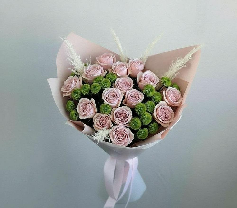 Букет цветов из: Розы и Хризантемы в Жабкино