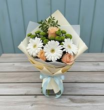 Букет цветов из:  Герберы, Розы и Хризантемы #REPLACE_PRED# Жабкино