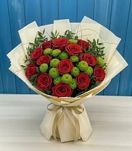 Букет цветов из:  Розы и Хризантемы в Жабкино